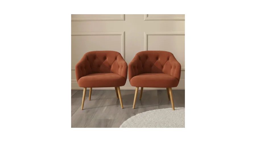 Imagem do anúncio Kit 2 Poltronas Rubi Decorativas em Veludo com Capitonê e Pés de Madeira para Sala Estar Quarto Recepção