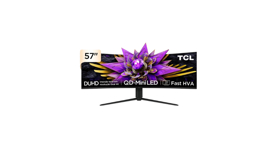 Imagem do anúncio Monitor Gamer Curvo TCL 57 Polegadas QLED Mini LED 4K R94 120Hz 1ms (GtG) HDR 1000 nits 57R94